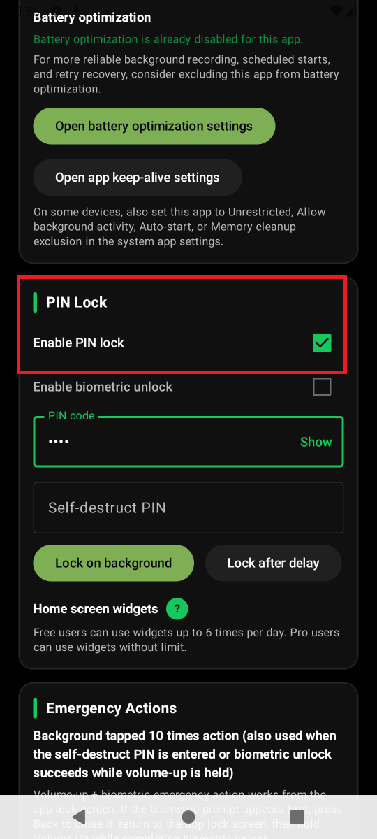 PIN 잠금과 생체인증 설정하기 - tutorial step 1