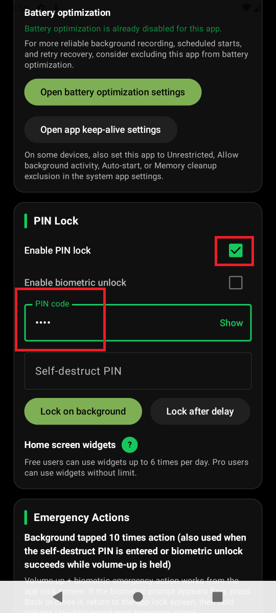 PIN 잠금과 생체인증 설정하기 - tutorial step 2